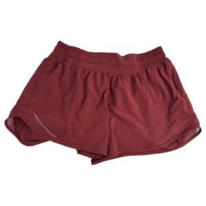 Lululemon Hotty Hot Burgundy Maroon Running Shorts Women's Size 4 READ